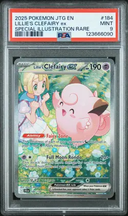 2025 POKEMON JTG EN-JOURNEY TOGETHER #184 LILLIE'S CLEFAIRY EX PSA 9 - Image 1