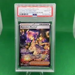 2025 POKEMON MEG SPECIAL ILLUSTRATION RARE #183 ACEROLA'S MISCHIEF PSA 10 - Image 1