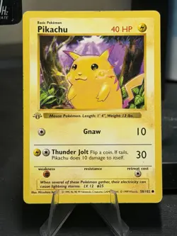 Pokemon TCG - 1st Edition - Pikachu (Yellow Cheeks) Shadowless 58/102 Base Set - Image 1