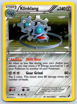 Klinklang - Holo Rare - Black White Base Set 76/114 Pokemon Card LP - Image 1