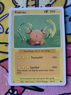 Pokepu - Rahichu (Raichu) - Derpy Pokemon Parody / Fan Art Card - Image 1