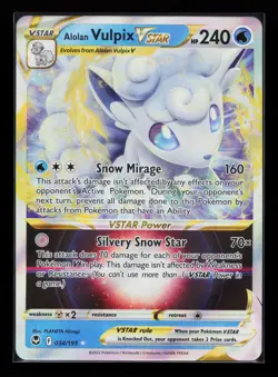 Alolan Vulpix VSTAR 034/195 Ultra Rare SWSH12: Silver Tempest Pokemon Card - Image 1