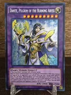 Yugioh Card Dante, Pilgrim Of The Burning Abyss CROS-EN084 Secret Rare 1st Ed NM - Image 1
