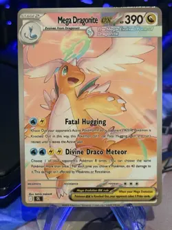 Custom Pokemon Mega Dragonite Waifu Doujin ACG DIY Trainer Full Art Card - Image 1