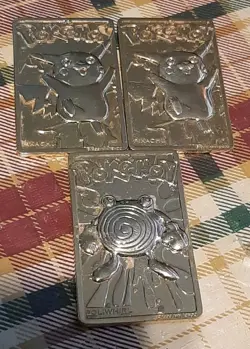 Pokemon 23K Gold Plated Trading Cards Burger King Promotion Lot 3 Read - Image 1