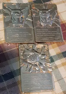 Pokemon 23K Gold Plated Trading Cards Burger King Promotion Lot 3 Read - Image 2