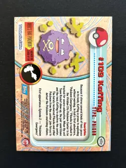 Pokemon Card - Koffing #109 Topps Pokemon TV Animation Edition 1999 - Image 3