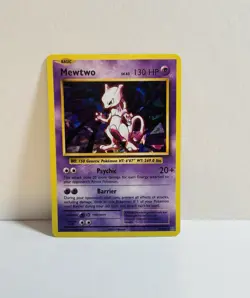Pokemon Mewtwo Holo Card - 130 HP Psychic Barrier Skills, Rare, Near Mint 51/108 - Image 1
