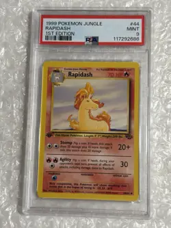 Pokemon TCG Rapidash Jungle 1st Edition Uncommon Card 44/64 Psa 9 - Image 1