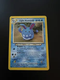 Pokemon TCG Light Azumarill Holo Rare Unlimited Card 13/105 Neo Destiny - Image 1