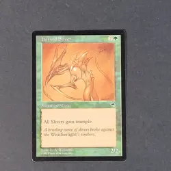 MTG Card - 1x Horned Sliver - Tempest - NM - Vintage - Green Magic The Gathering - Image 2