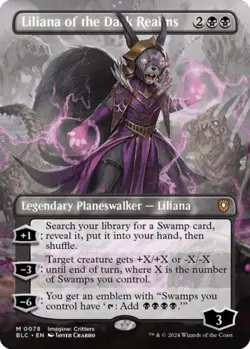 MTG English Liliana of the Dark Realms (Borderless) NM Foil - Image 1