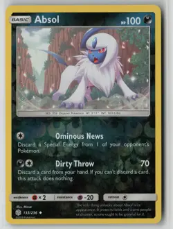 Absol 133/236 Pokemon TCG Cosmic Eclipse Reverse Holo Card (Near Mint) NM 1 - Image 1