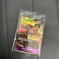 One Piece Card Game Roronoa Zoro OP06 Pre-Release Winner Card P-045 - Image 1
