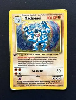 Pokemon Card - Machamp (Machomei) 1st Edition 8/102 Base Set Holo Rare GERMAN - Image 1