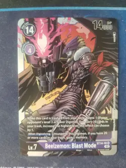 Digimon Card Game Beelzemon: Blast Mode ST14-10 SR NM - Image 1