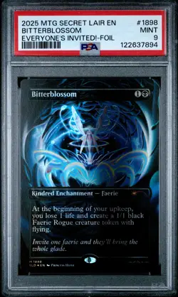 2025 MTG SECRET LAIR DROP EVERYONE'S INVITED!-FOIL #1898 BITTERBLOSSOM PSA 9 - Image 1