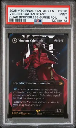 2025 MTG FINAL FANTASY SURGE FOIL #0528 GALIAN BEAST/VINCENT VALENTINE PSA 9 - Image 1