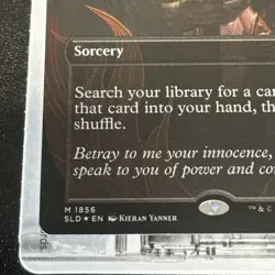 Demonic Tutor (Rainbow Foil) Secret Lair Drop Foil in hand - Image 2