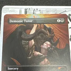 Demonic Tutor (Rainbow Foil) Secret Lair Drop Foil in hand - Image 4