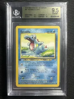 Pokemon Totodile BGS 9.5 Gem Mint (PSA 10) Neo Genesis 1st Edition #81 ✨ - Image 1