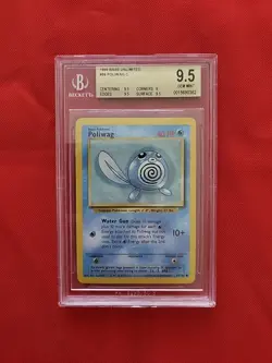 GEM MINT Pokemon: Graded Poliwag Base Set #59/102 1999 Base Set - BGS 9.5 - D64 - Image 1