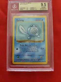 GEM MINT Pokemon: Graded Poliwag Base Set #59/102 1999 Base Set - BGS 9.5 - D64 - Image 3