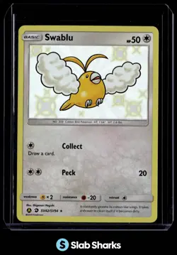 2019 POKEMON SM HIDDEN FATES #SV42/SV94 SWABLU SHINY VAULT RARE - Image 1