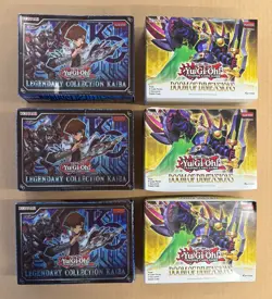 (3) Yu-Gi-Oh TCG Legendary Collection Kaiba + (3) Doom of Dimensions Booster Box - Image 1