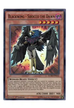 Yugioh- 1X Blackwing - Sirocco the Dawn - Ultra Rare - 1st - LC5D-EN112 - NM - Image 1