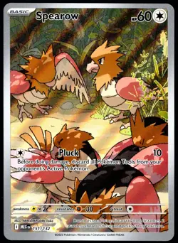 Pokemon TCG Spearow 151/132 2025 Mega Evolution Illustration Rare Card - LP - Image 1