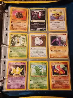 Pokemon Collection Binder Vintage Lot of Cards Holos Rares WoTC Base Set Etc - Image 1