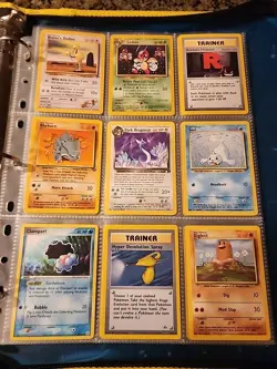 Pokemon Collection Binder Vintage Lot of Cards Holos Rares WoTC Base Set Etc - Image 3