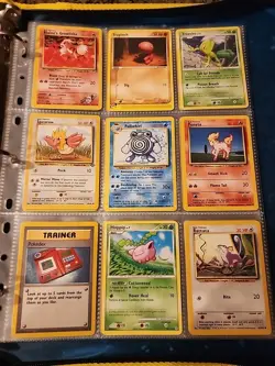 Pokemon Collection Binder Vintage Lot of Cards Holos Rares WoTC Base Set Etc - Image 4
