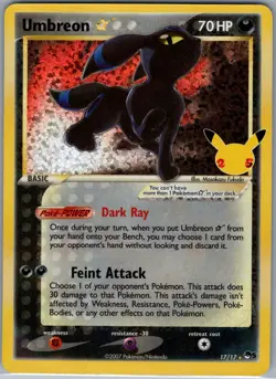 Umbreon Star 17/17 Celebrations: Classic Collection - Pokemon Card - NM - Image 1