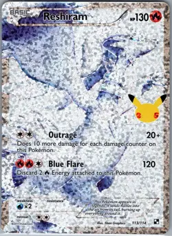 Reshiram 113/114 Celebrations: Classic Collection - Pokemon Card - NM - Image 1