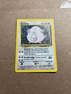 Pokemon TCG Card English Base Set Chansey 3/102 Holo Rare - Image 1