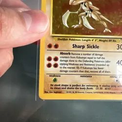 Pokemon TCG Kabutops Holo Rare Card 9/62 Fossil Unlimited 1999 Vintage - Image 5