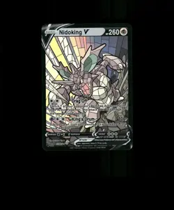 HOLO Nidoking Card Nidoking Stained Glass Pokemon Card READ DESCRIPTION BELOW p1 - Image 1