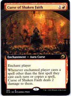 #353 Curse of Shaken Faith (Extended Art) Innistrad: Midnight Hunt Rare - Image 1