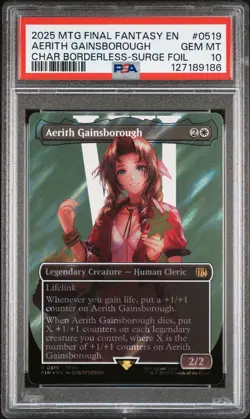 2025 MAGIC: THE GATHERING FINAL FANTASY SURGE #0519 AERITH GAINSBOROUGH PSA 10 - Image 1