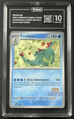 FERALIGATR TAG 10 2025 POKEMON SCARLET VIOLET BSP BLACK STAR PROMO #213 GEM 745 - Image 1