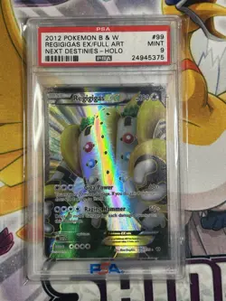 2012 POKEMON BLACK & WHITE NEXT DESTINIES FULL ART REGIGIGAS EX 99 PSA 9 POP 28 - Image 1