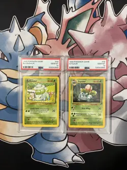 PSA 10 GEM MINT Pokemon Slab Lot-1999 Base Bulbasaur & Ivysaur Sequential Certs - Image 1