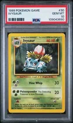 PSA 10 GEM MINT Pokemon Slab Lot-1999 Base Bulbasaur & Ivysaur Sequential Certs - Image 5
