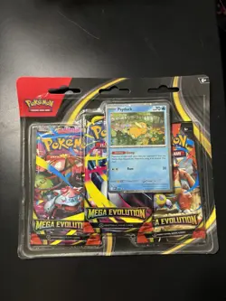 POKEMON MEGA EVOLUTIONS 3 PACK BLISTER BRAND NEW FACTORY SEALED TCG RARE PSYDUCK - Image 2