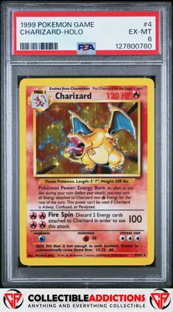 1999 Pokemon Game #4 Charizard PSA 6 - Image 1