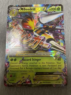 MEGA M BEEDRILL EX Promo XY158 Pokemon TCG XY Black Star Promo Mega Holo - Image 1