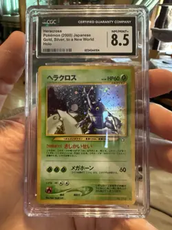 CGC 8.5 Japanese Heracross Holo #214 Neo Pokemon Card US Seller - Image 1