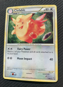 Clefable 1/95 Holo Rare Pokemon Card - Call of Legends Set - 2011 - LP - Image 2
